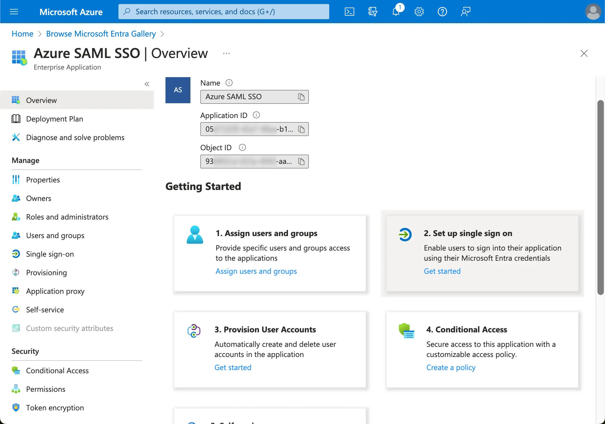 Azure AD configurar SSO